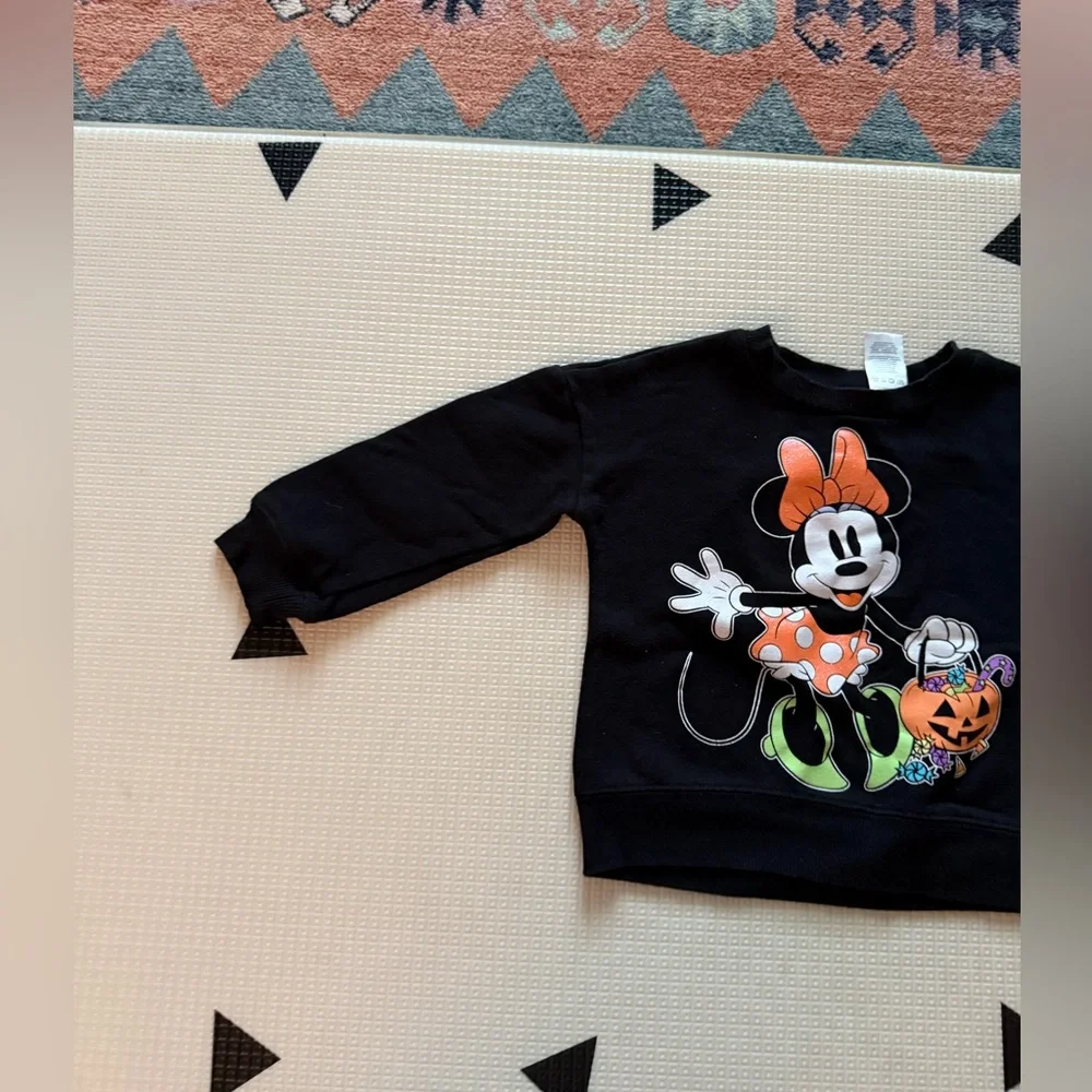 Disney|Baby girl Minnie Mouse Black Halloween Sweatshirt•••orange polka dot,3T - Picture 4 of 9